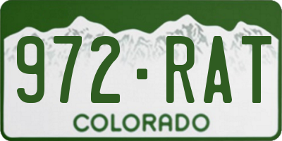 CO license plate 972RAT