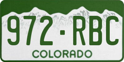 CO license plate 972RBC