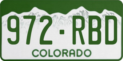 CO license plate 972RBD
