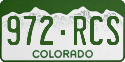 CO license plate 972RCS