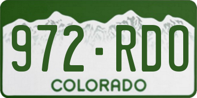 CO license plate 972RDO