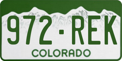CO license plate 972REK
