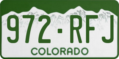 CO license plate 972RFJ