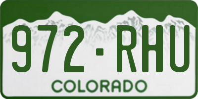 CO license plate 972RHU