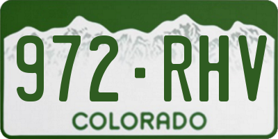 CO license plate 972RHV