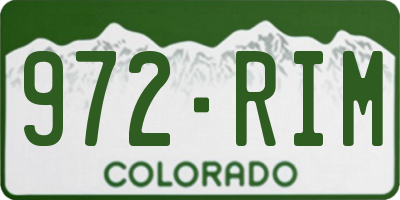 CO license plate 972RIM