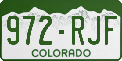CO license plate 972RJF