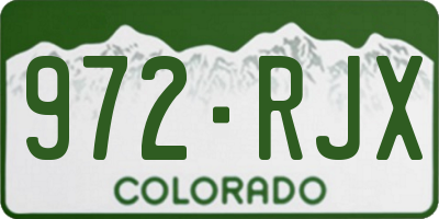 CO license plate 972RJX