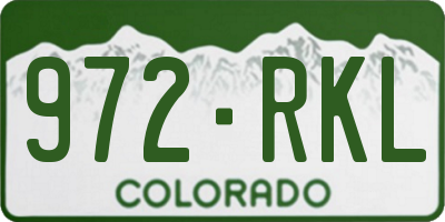 CO license plate 972RKL