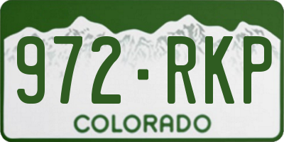 CO license plate 972RKP