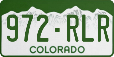 CO license plate 972RLR