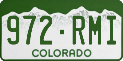 CO license plate 972RMI