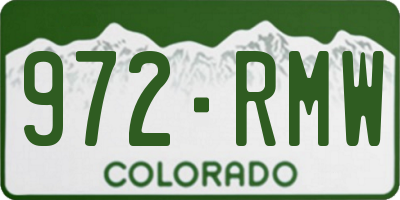 CO license plate 972RMW