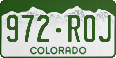 CO license plate 972ROJ