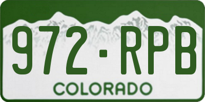 CO license plate 972RPB