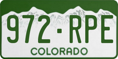 CO license plate 972RPE