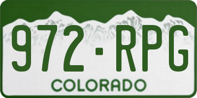 CO license plate 972RPG