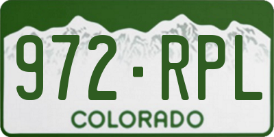 CO license plate 972RPL