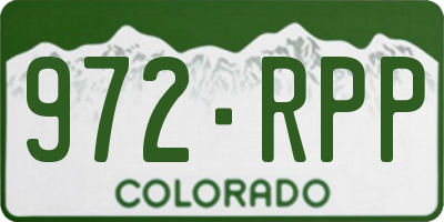 CO license plate 972RPP