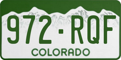 CO license plate 972RQF