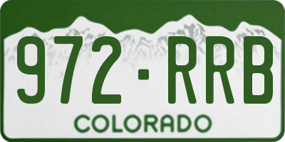 CO license plate 972RRB