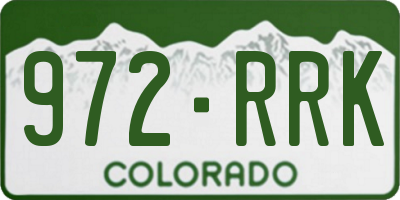 CO license plate 972RRK