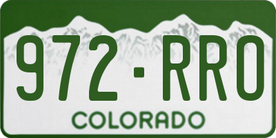 CO license plate 972RRO