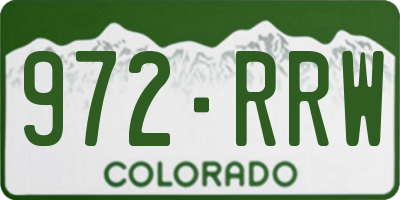 CO license plate 972RRW