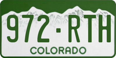 CO license plate 972RTH