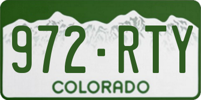 CO license plate 972RTY