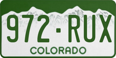 CO license plate 972RUX