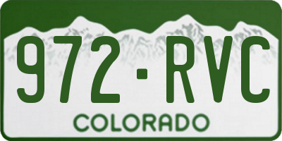 CO license plate 972RVC