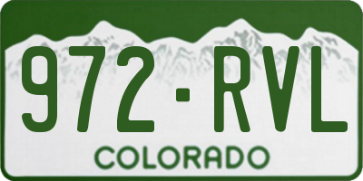 CO license plate 972RVL