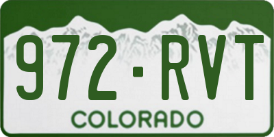CO license plate 972RVT