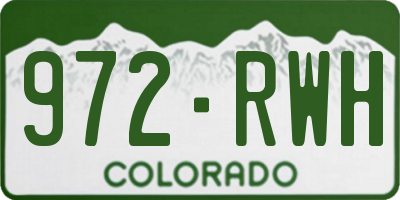 CO license plate 972RWH