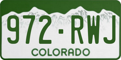 CO license plate 972RWJ