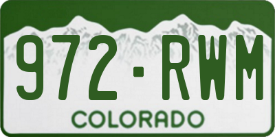 CO license plate 972RWM