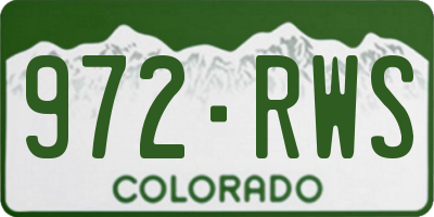 CO license plate 972RWS