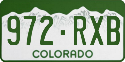 CO license plate 972RXB