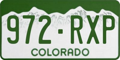 CO license plate 972RXP