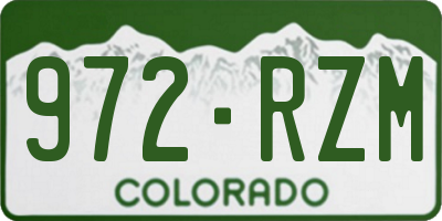 CO license plate 972RZM