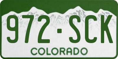 CO license plate 972SCK