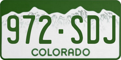 CO license plate 972SDJ
