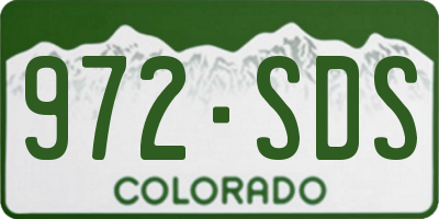 CO license plate 972SDS
