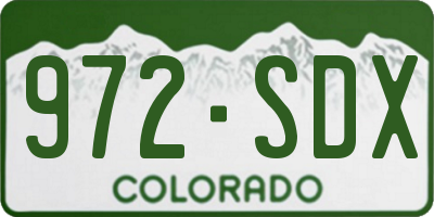 CO license plate 972SDX