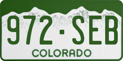 CO license plate 972SEB