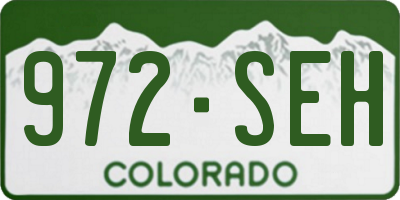 CO license plate 972SEH