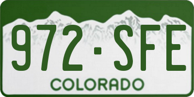 CO license plate 972SFE