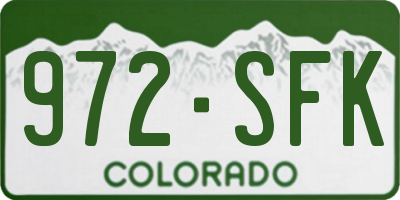 CO license plate 972SFK