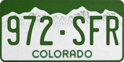 CO license plate 972SFR